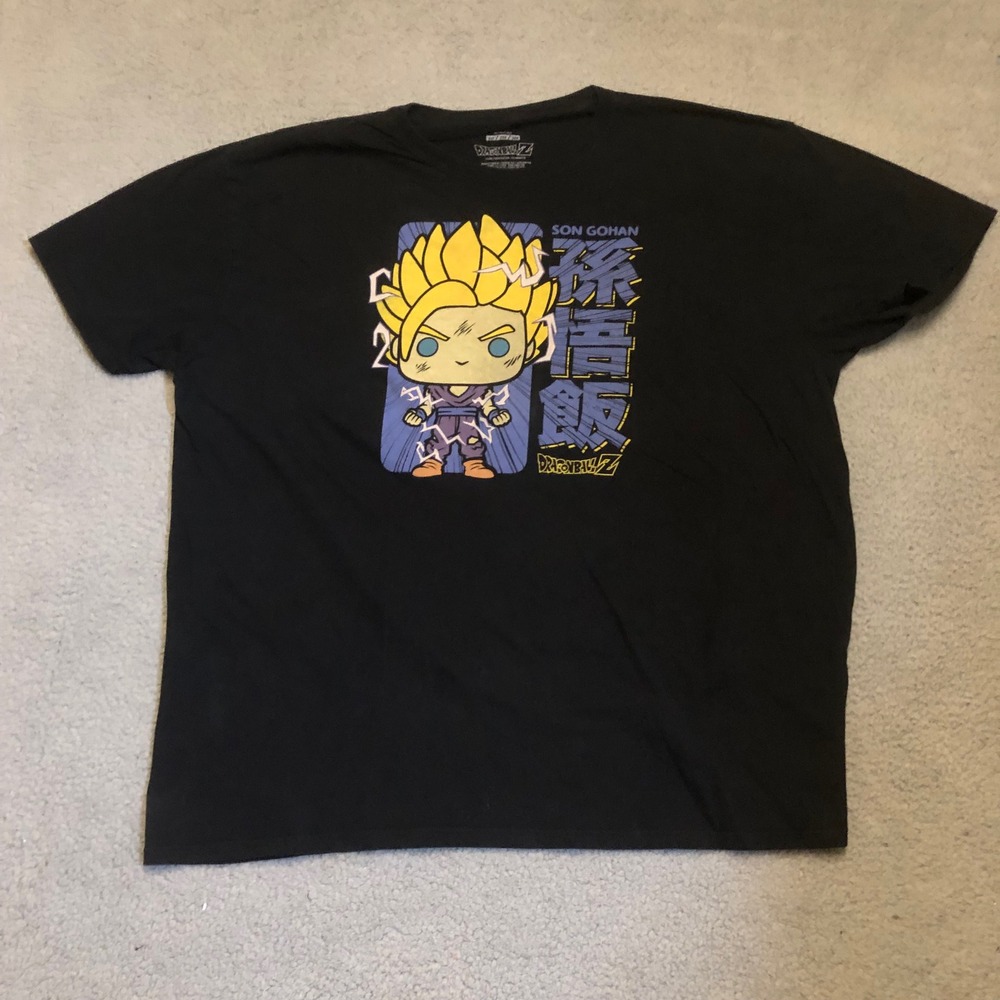 Funko Pop Dragon Ball Z Son‎ Gohan Black Graphic Tee Shirt Mens 3XL DBZ